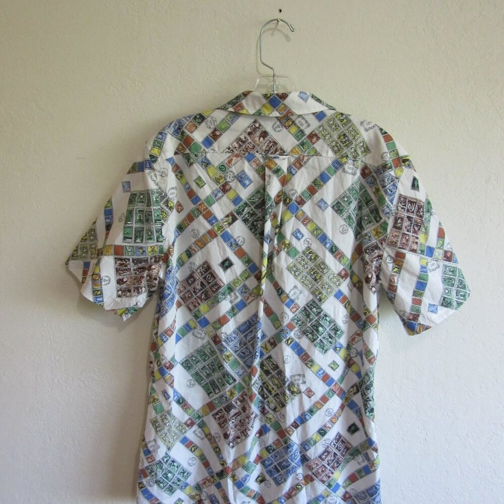 TODD SNYDER Multicolor M Men's Button Short Sleeve Collared Boxy Casual Shirt - Picture 4 of 5